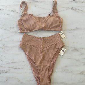 Aerie 2-piece swimsuit. Both pieces size medium in tan color.